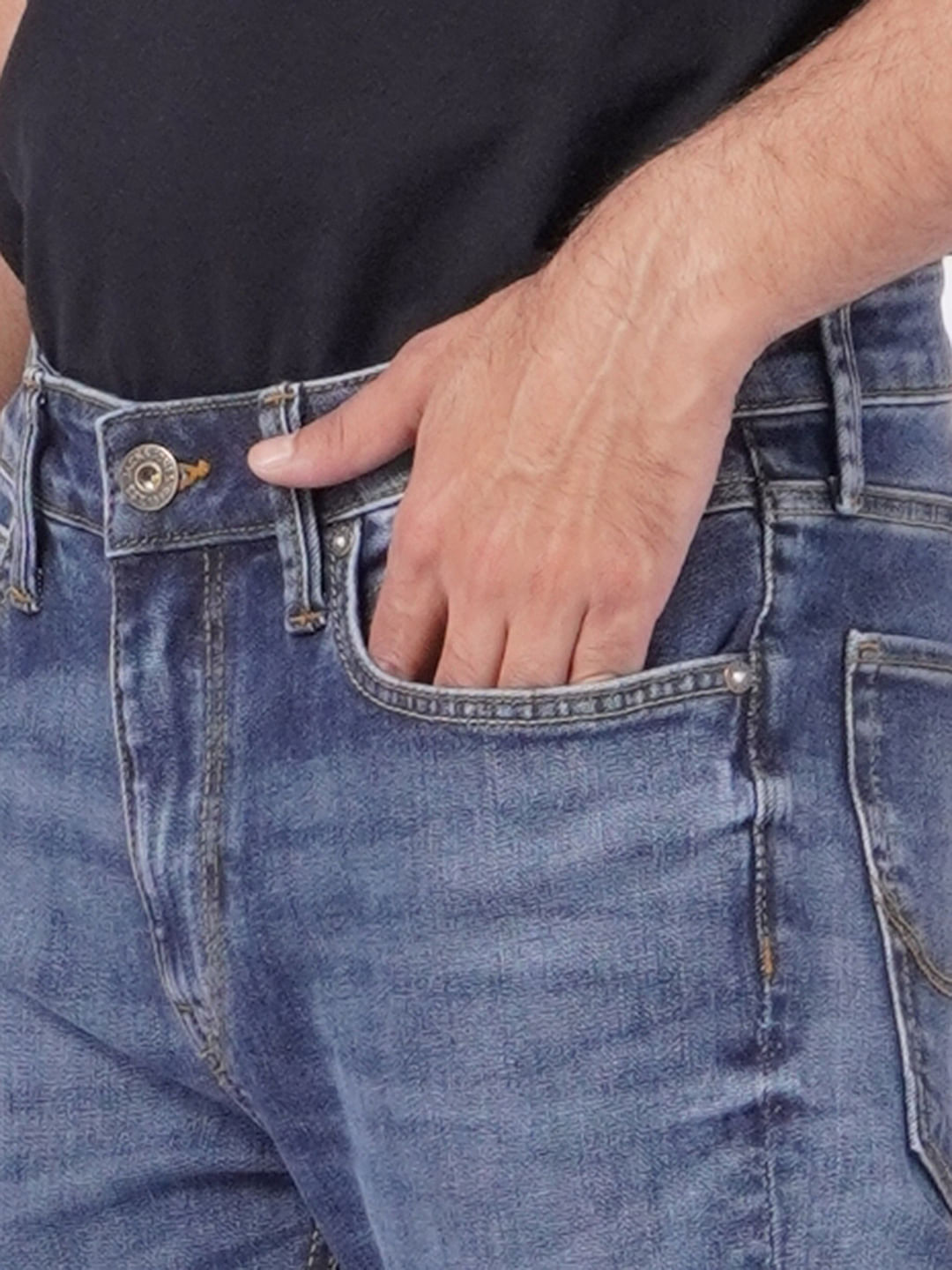 Blue Low Rise Distressed Liam Skinny Jeans