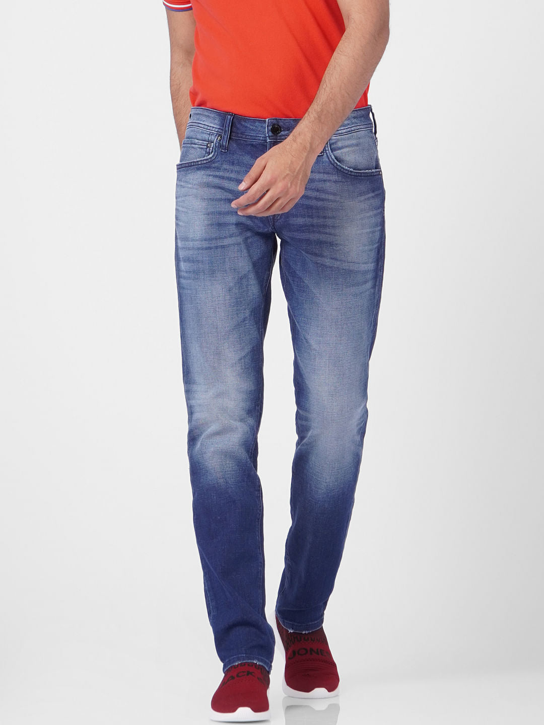 Blue Low Rise Glenn Slim Jeans