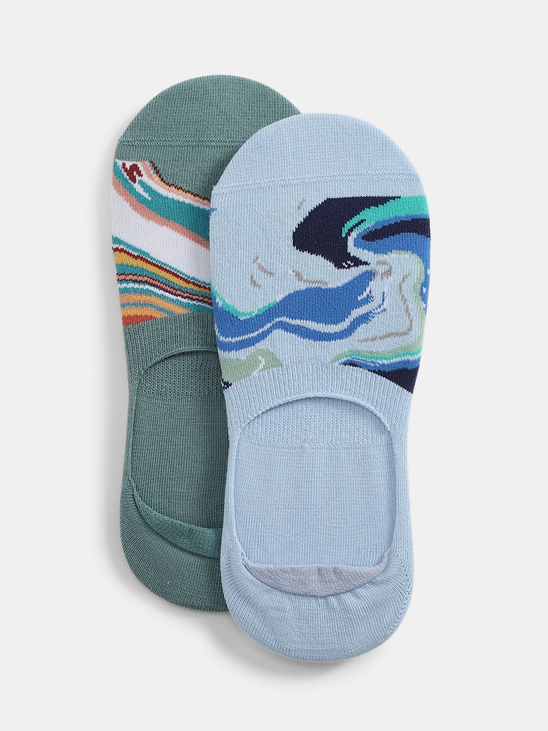 Pack of 2 Printed No-Show Socks - ONE