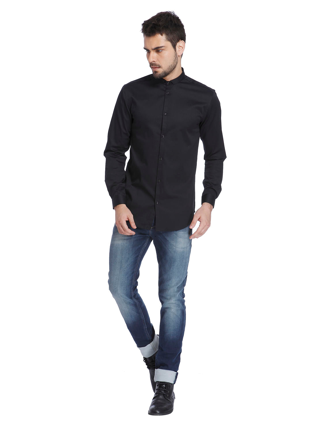 Solid Black Casual Shirt
