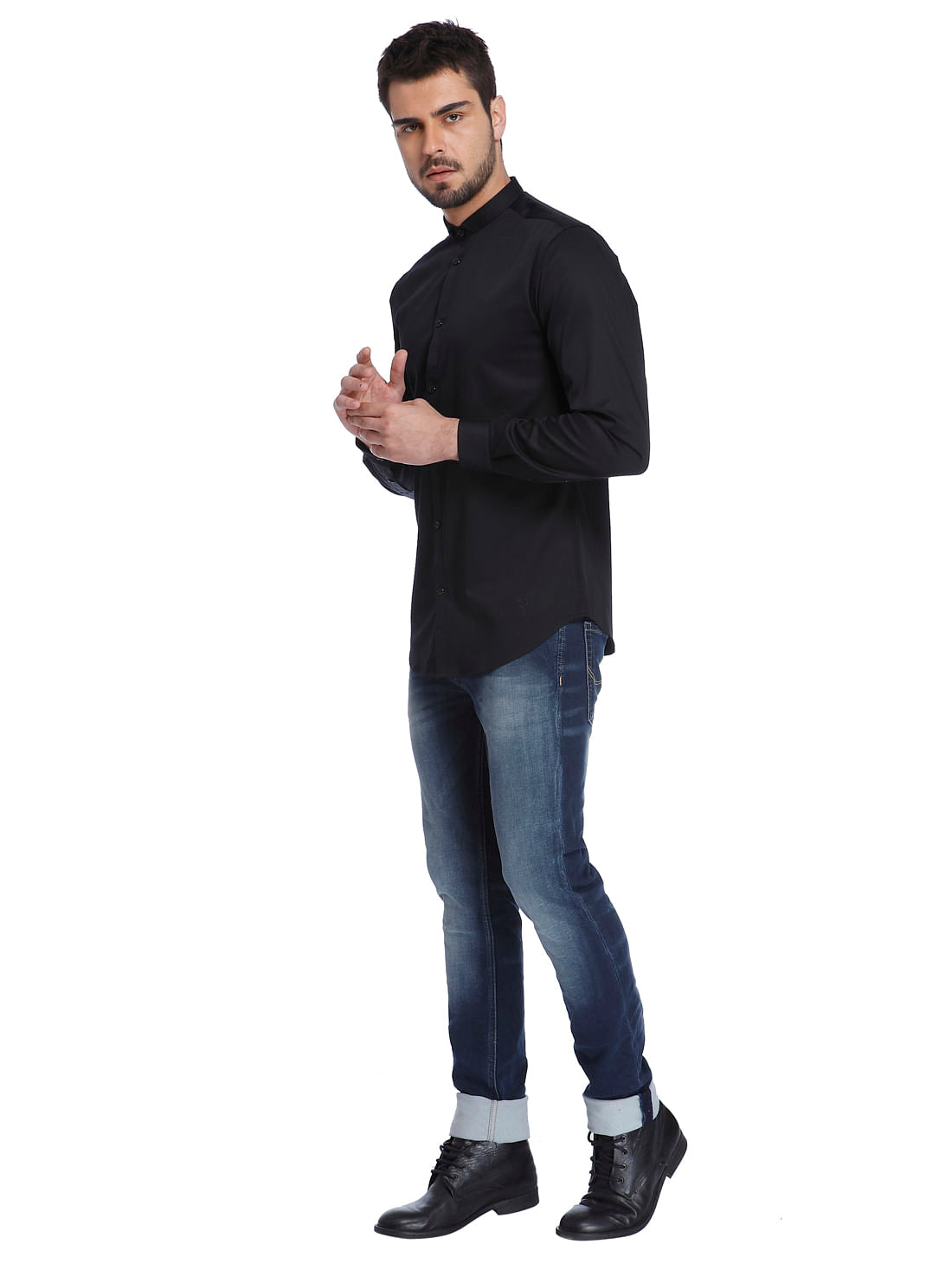 Solid Black Casual Shirt