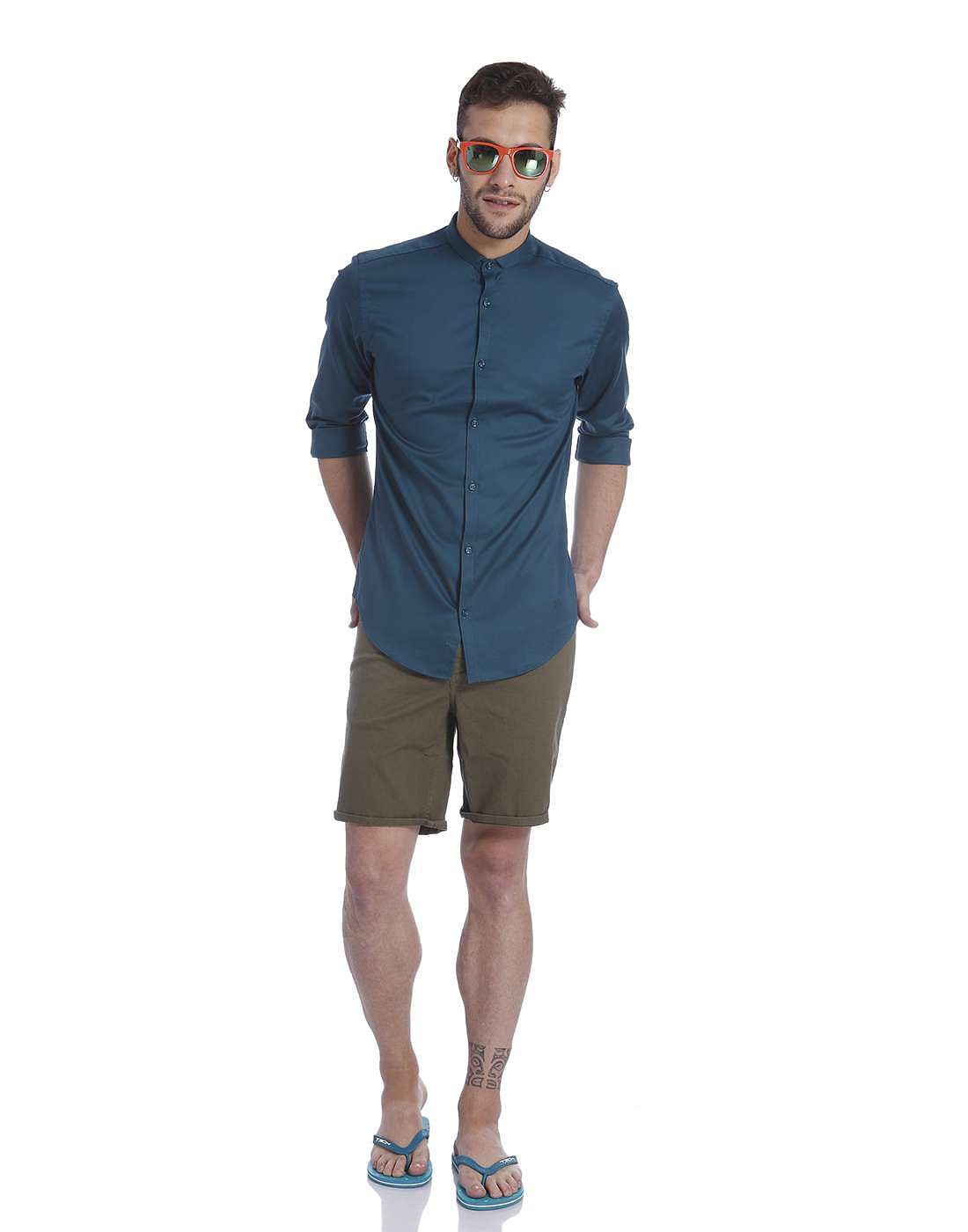 Solid Legion Blue Casual Shirt