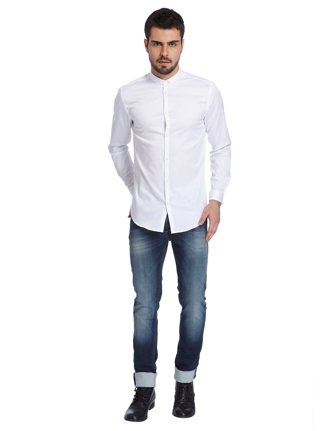 Solid White Casual Shirt