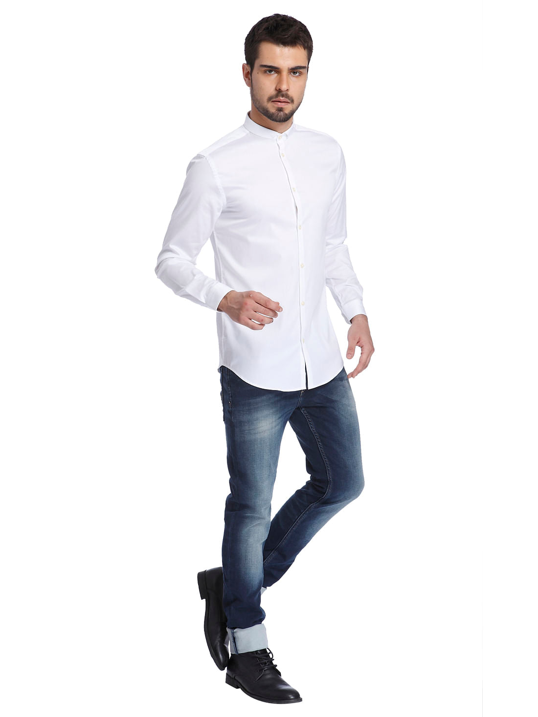 Solid White Casual Shirt