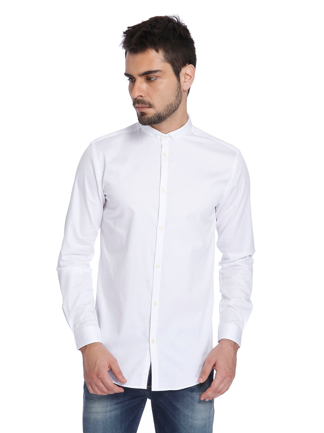 Solid White Casual Shirt
