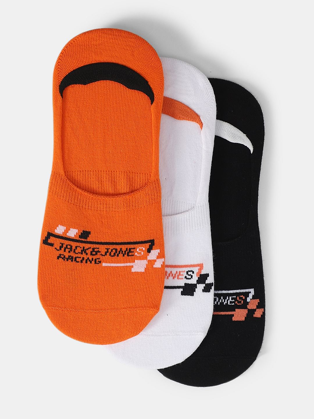 Pack of 3 Racer Print No-Show Socks - ONE