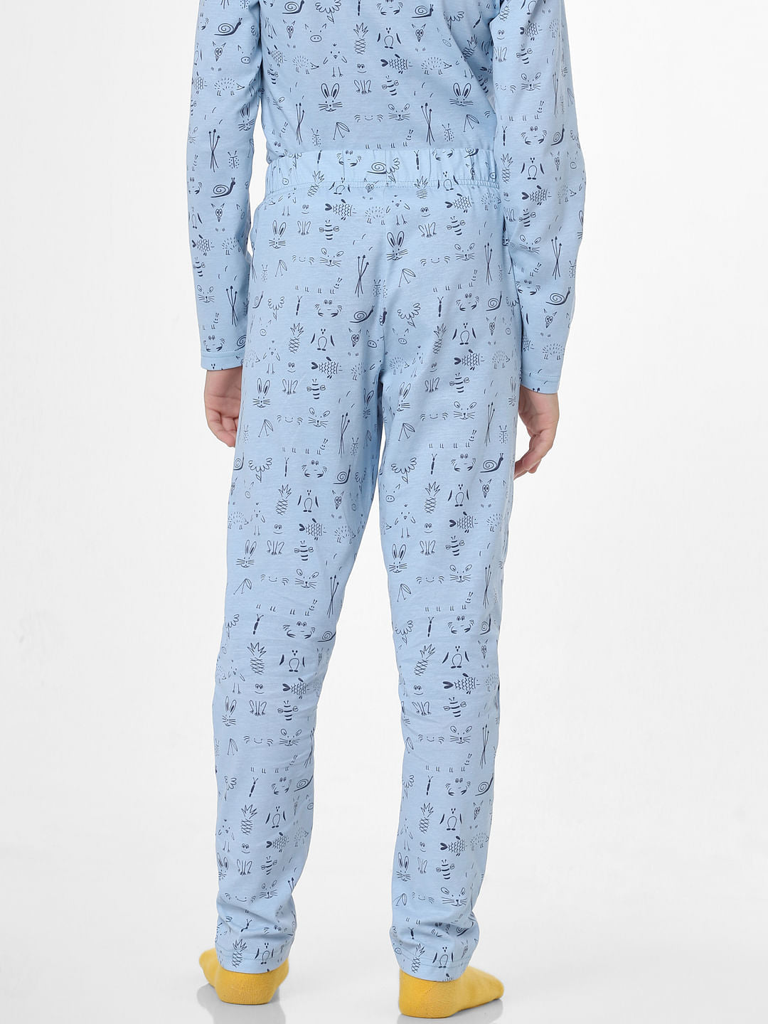 Boys Blue Printed Sleepwear Set