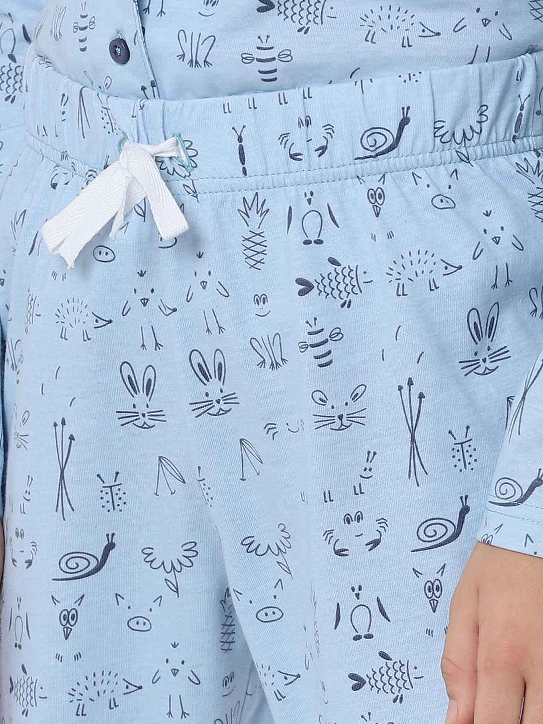 Boys Blue Printed Sleepwear Set