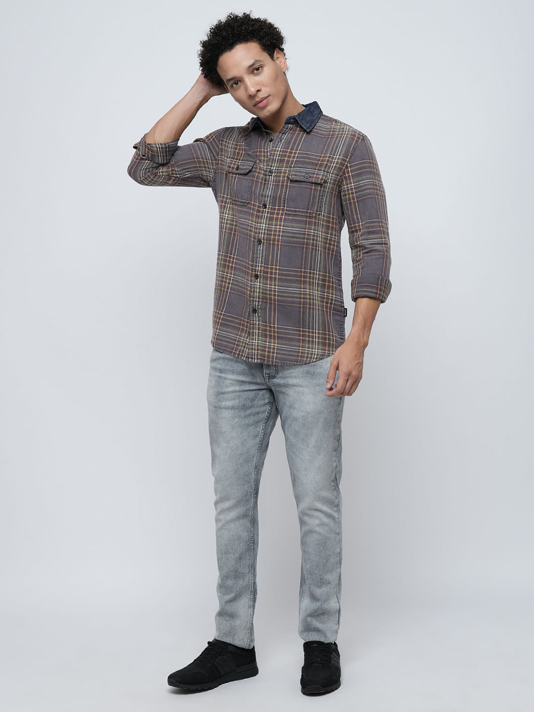 PRODUKT by JACK&JONES Brown Check Cotton Shirt