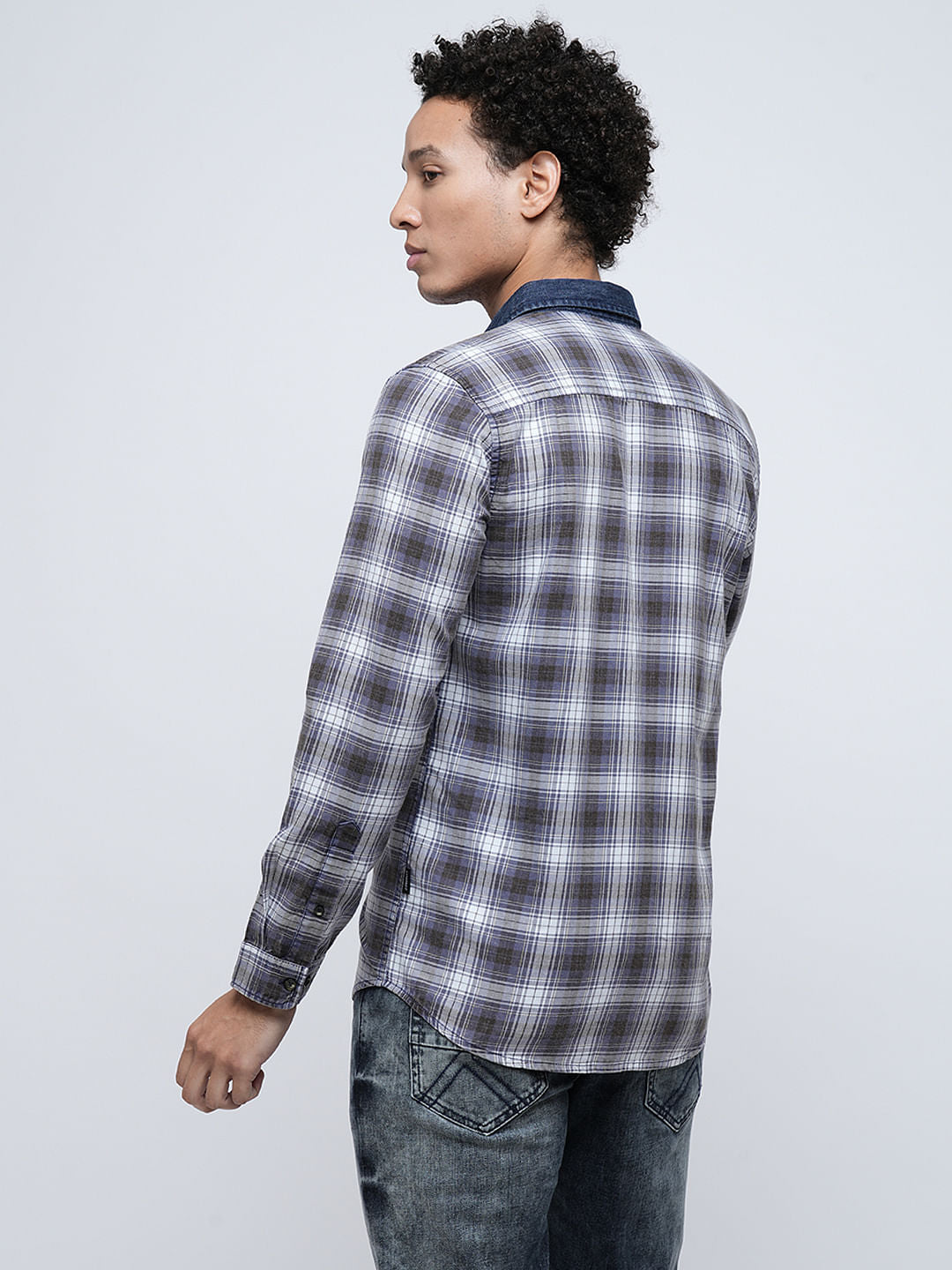 PRODUKT by JACK&JONES Blue Check Cotton Shirt