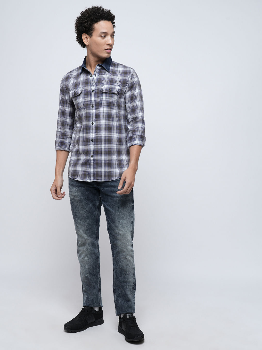 PRODUKT by JACK&JONES Blue Check Cotton Shirt