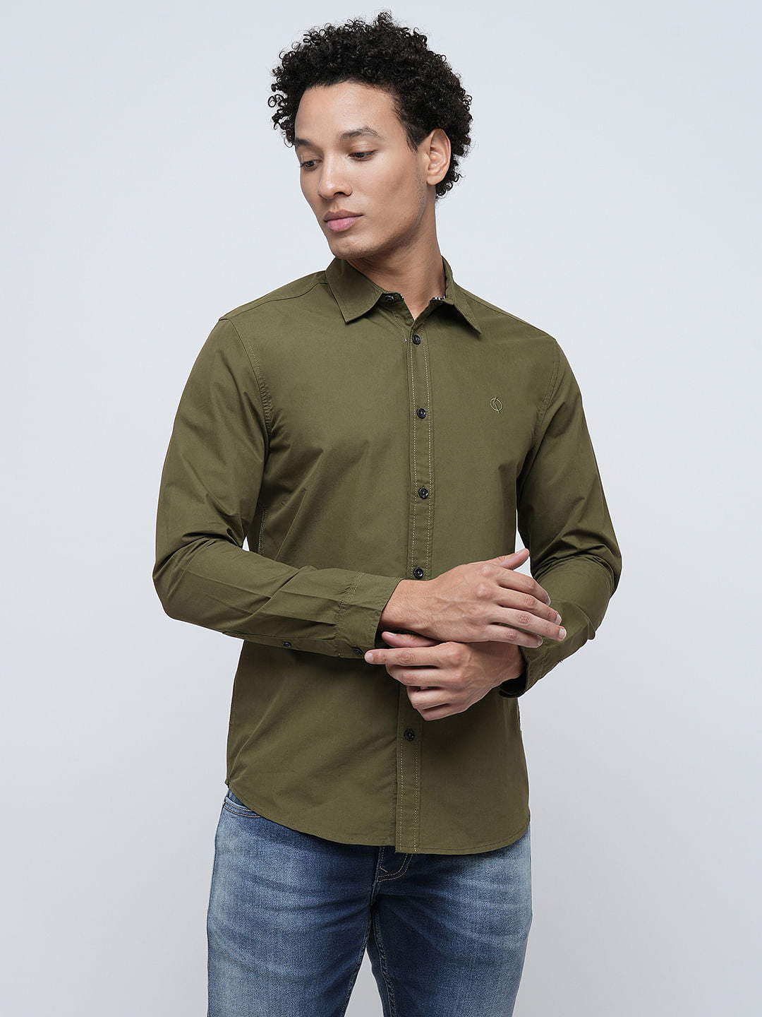 PRODUKT by JACK&JONES Dark Green Poly-Cotton Shirt