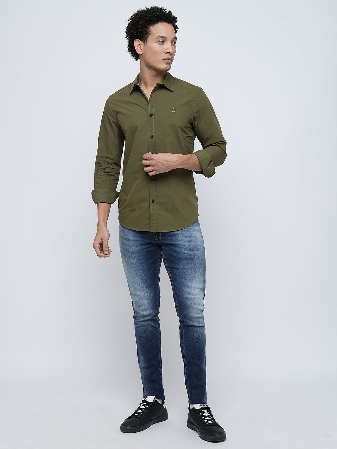 PRODUKT by JACK&JONES Dark Green Poly-Cotton Shirt
