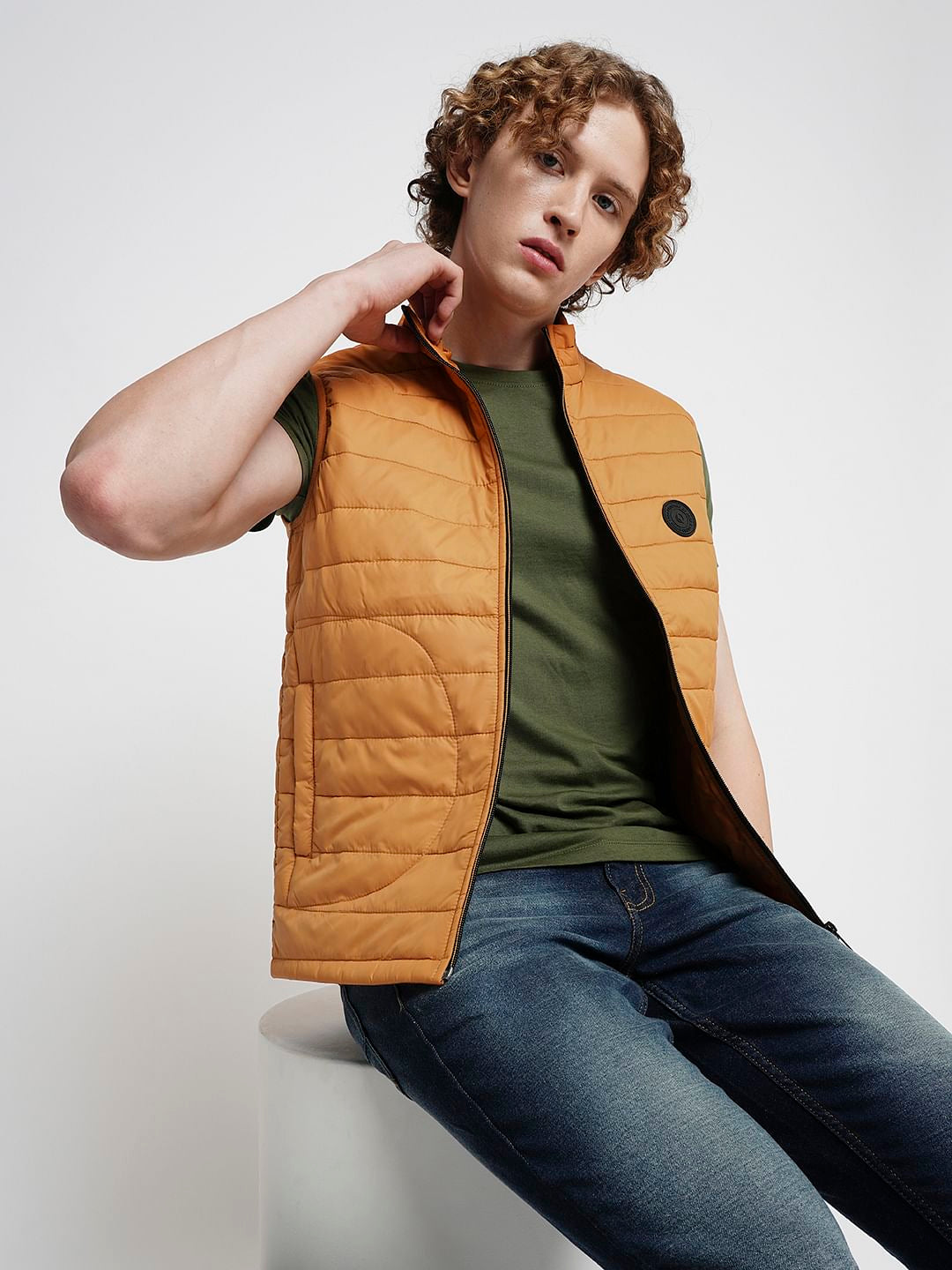 PRODUKT by JACK&JONES Bright Orange Sleeveless Puffer Vest