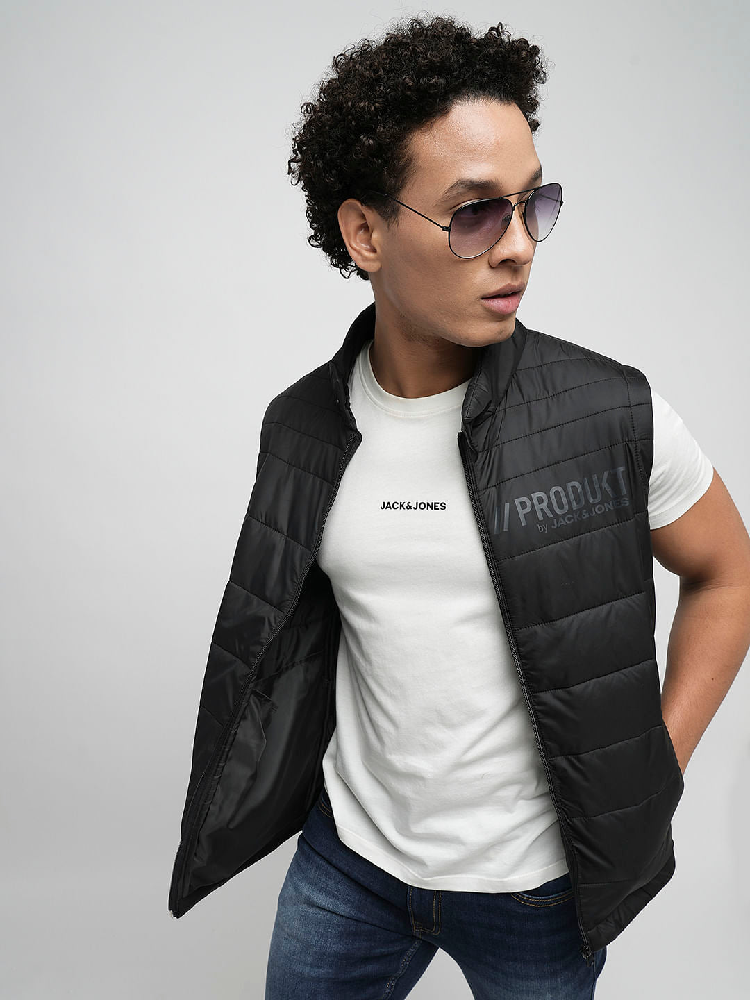 PRODUKT by JACK&JONES Black Sleeveless Puffer Jacket
