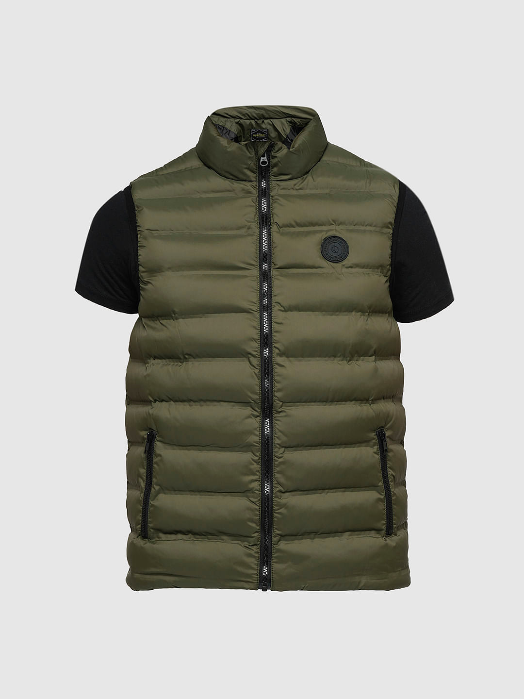 PRODUKT by JACK&JONES Olive Green Sleeveless Puffer Vest