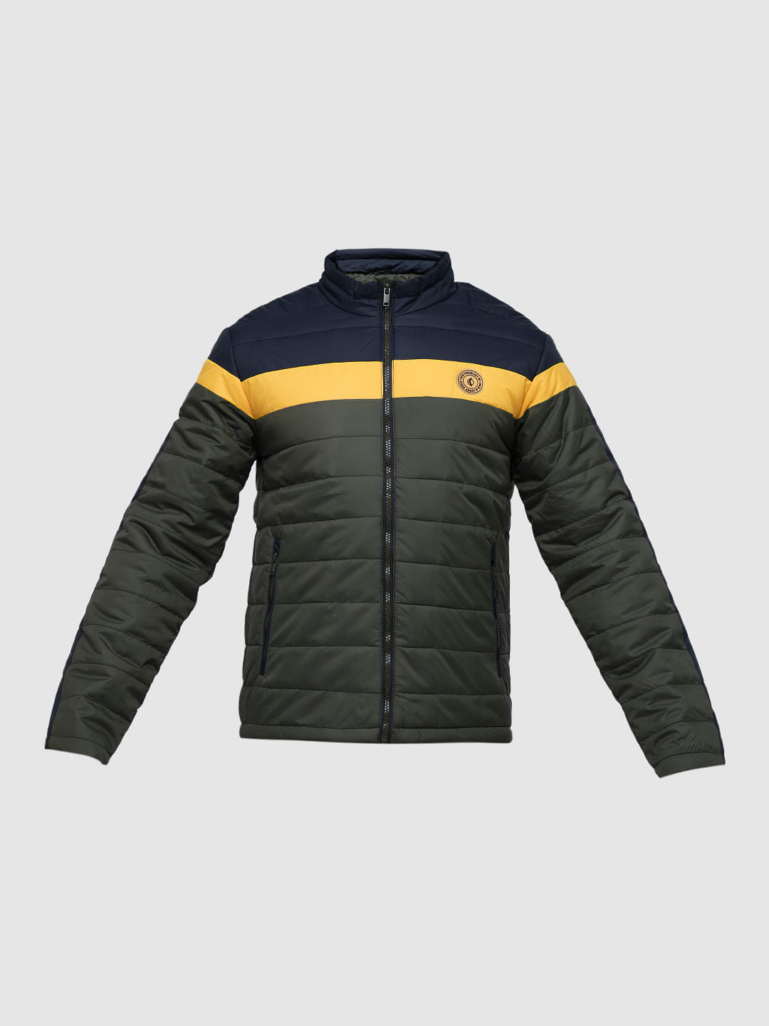 PRODUKT by JACK&JONES Green Colourblocked Puffer Jacket