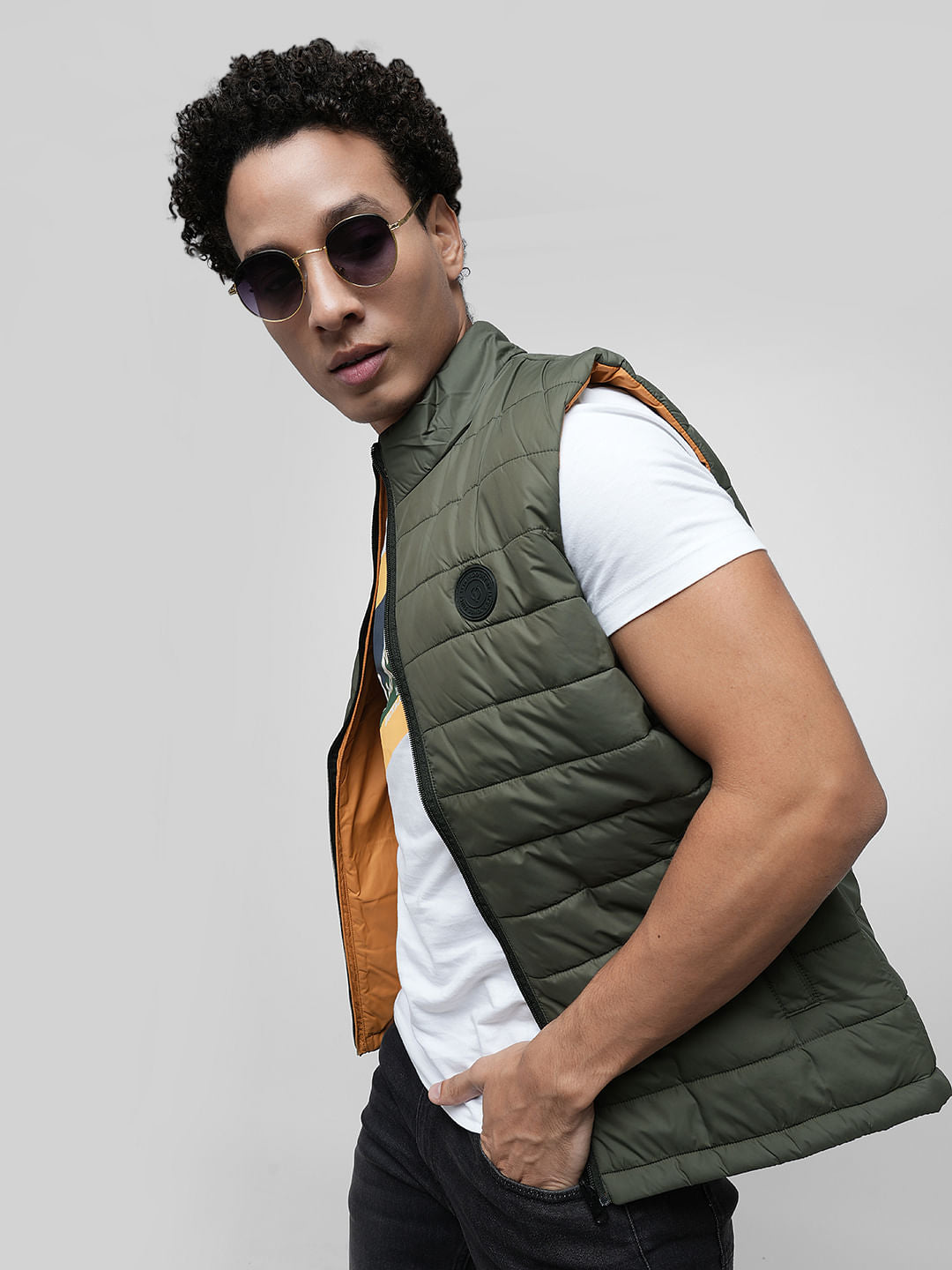 PRODUKT by JACK&JONES Green Reversible Puffer Vest - S
