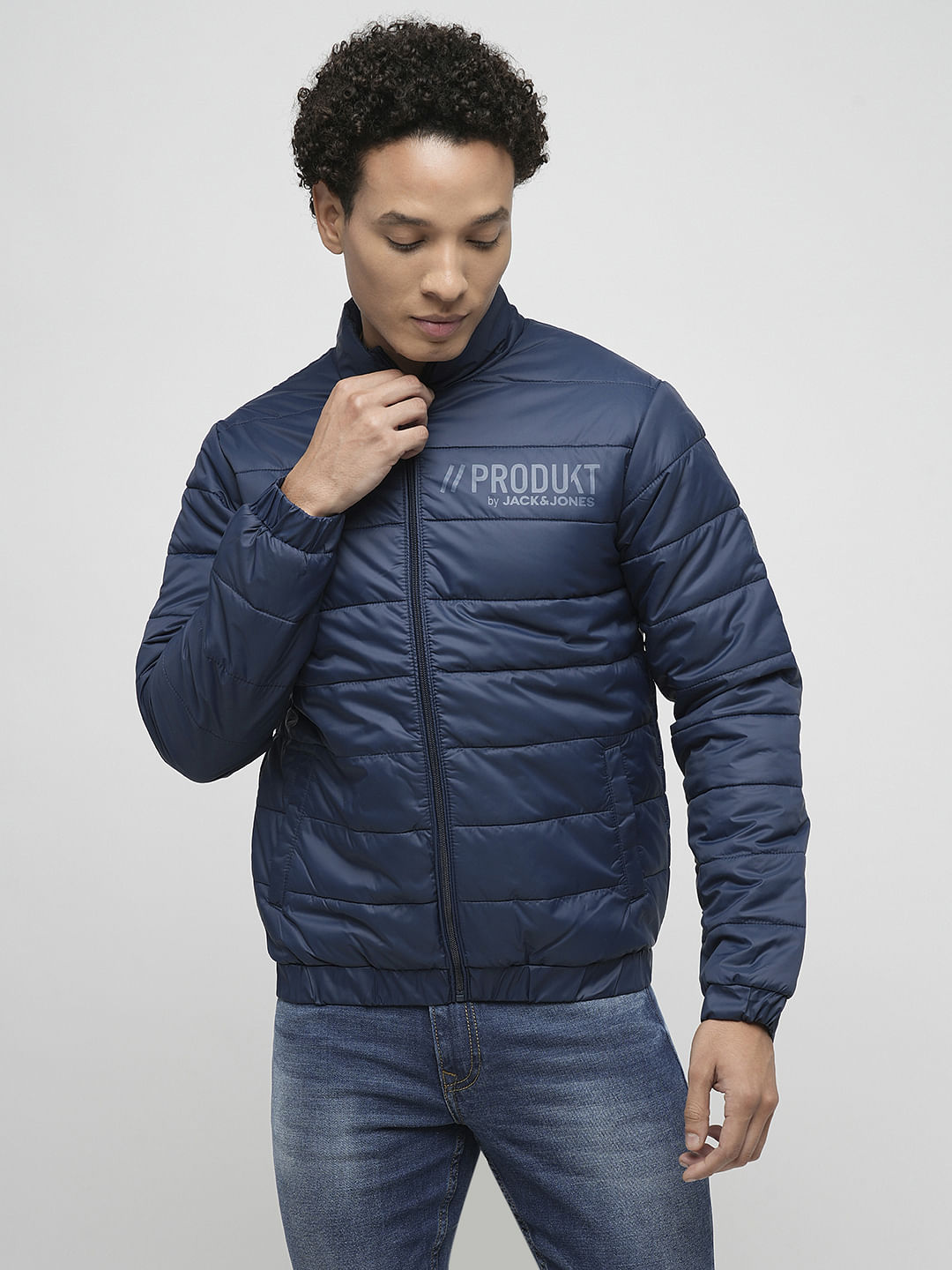 PRODUKT by JACK&JONES Blue High Neck Puffer Jacket