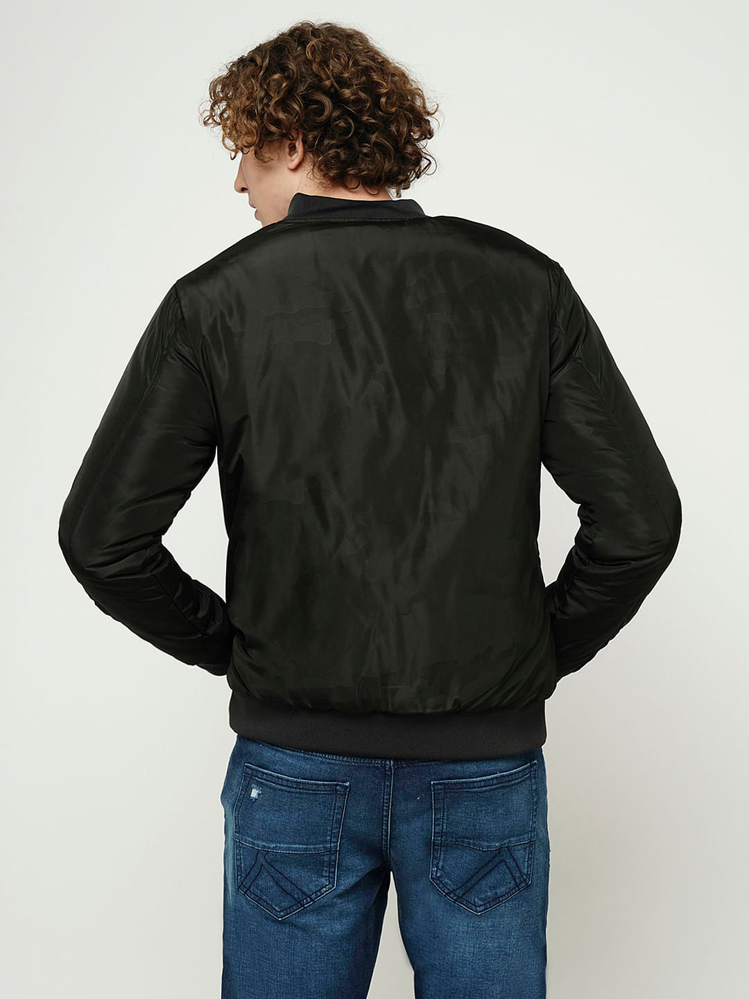 PRODUKT by JACK&JONES Black Zip-Up Bomber Jacket