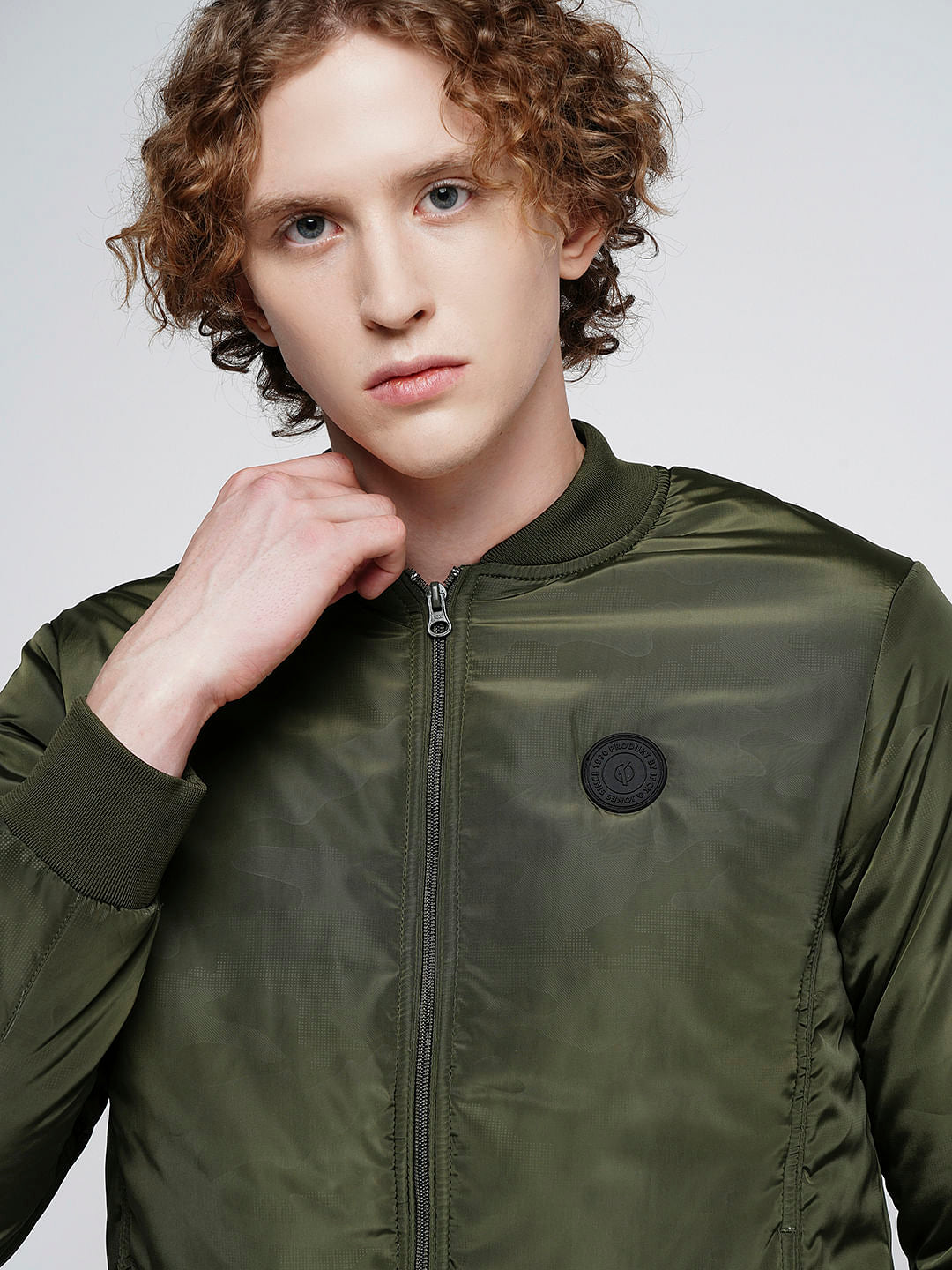 PRODUKT by JACK&JONES Green Zip-Up Bomber Jacket