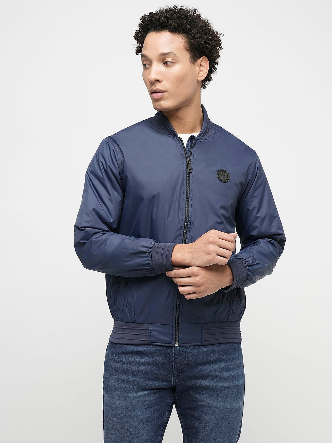 PRODUKT by JACK&JONES Blue Zip-Up Bomber Jacket