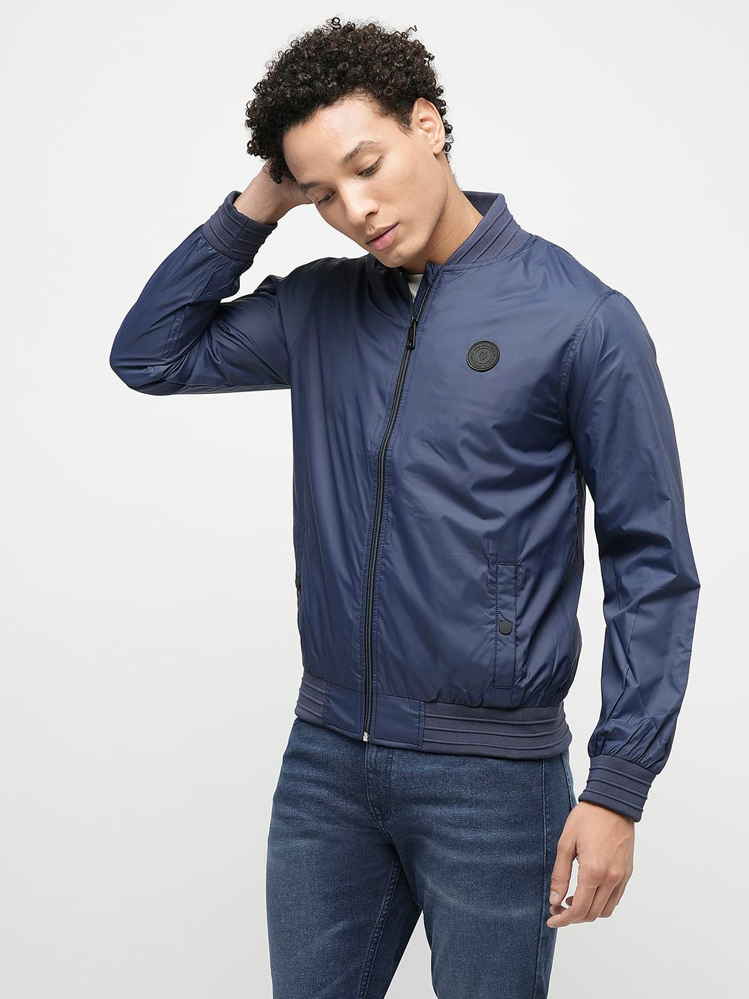 PRODUKT by JACK&JONES Blue Zip-Up Bomber Jacket