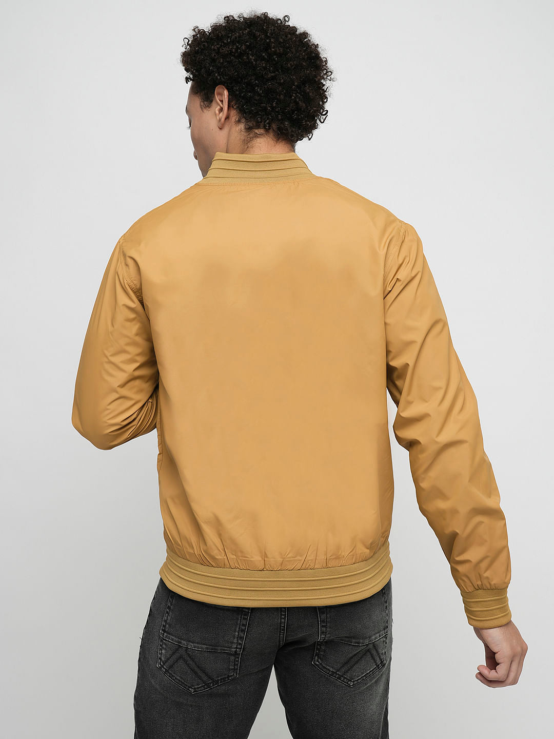 PRODUKT by JACK&JONES Beige Zip-Up Bomber Jacket