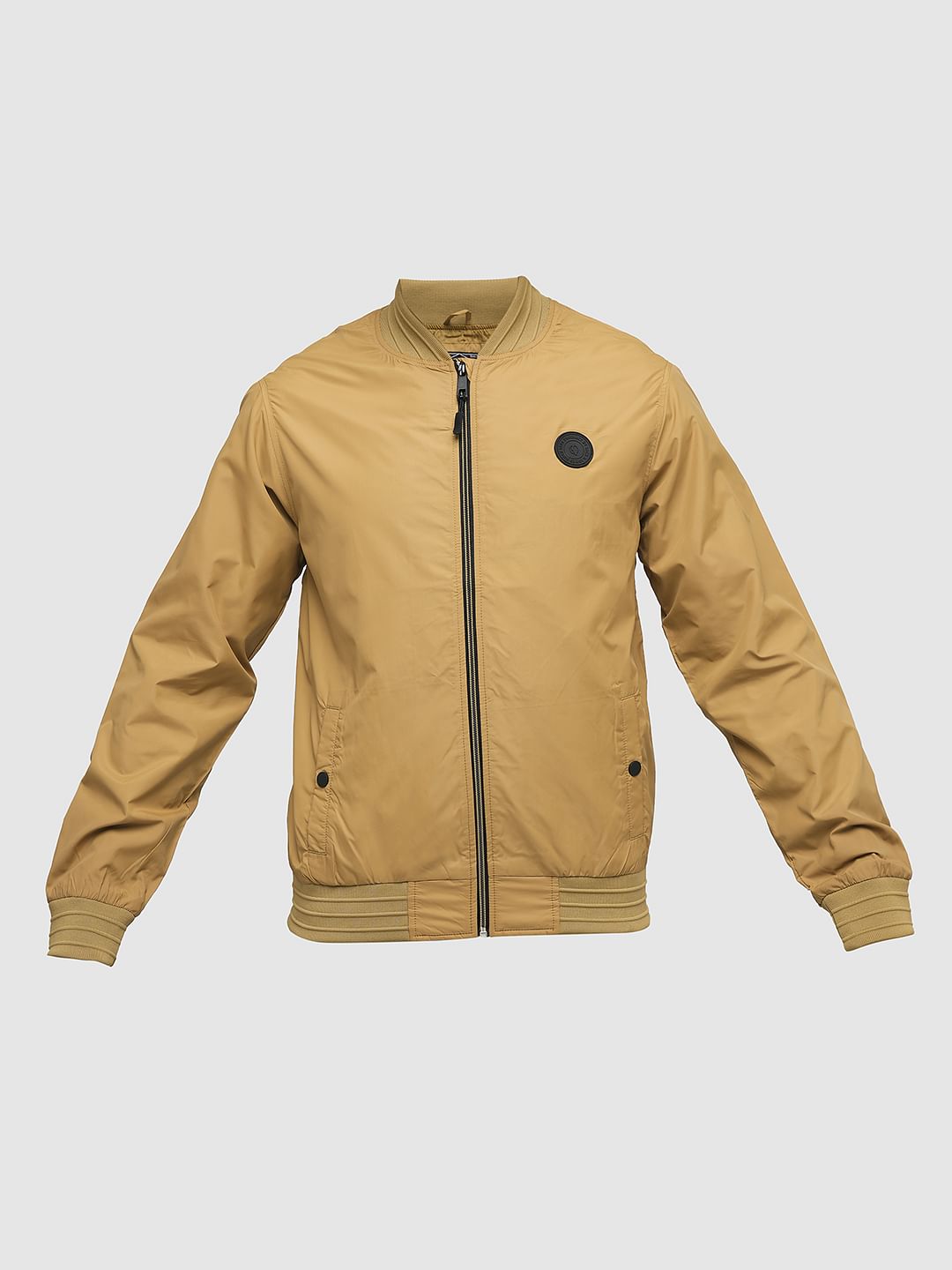 PRODUKT by JACK&JONES Beige Zip-Up Bomber Jacket