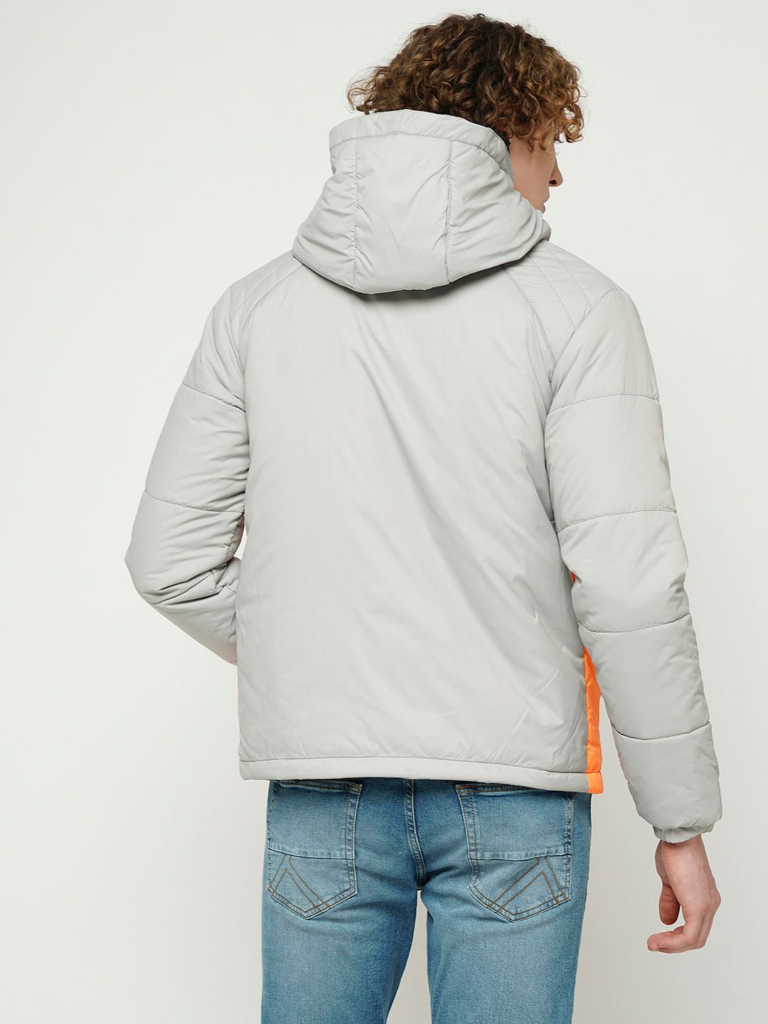 PRODUKT by JACK&JONES Grey Hooded Puffer Jacket