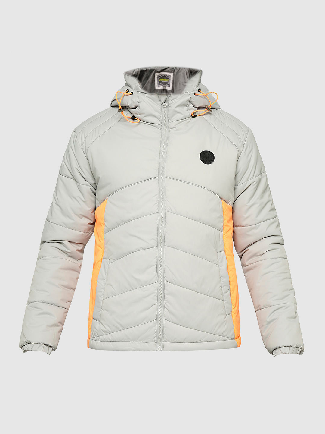 PRODUKT by JACK&JONES Grey Hooded Puffer Jacket