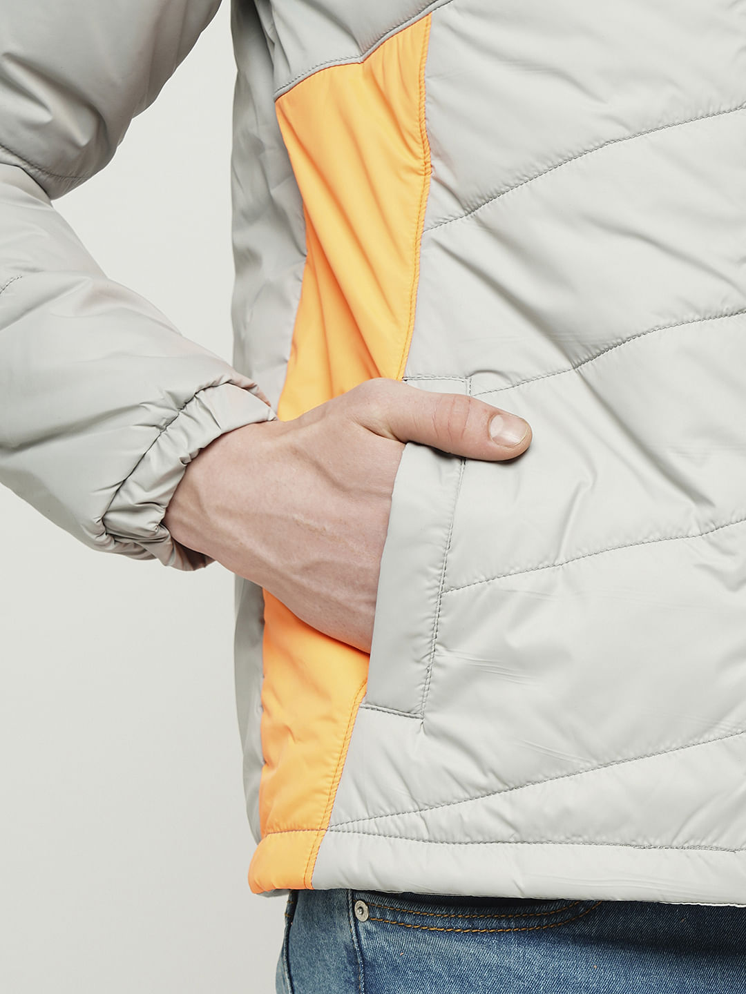 PRODUKT by JACK&JONES Grey Hooded Puffer Jacket