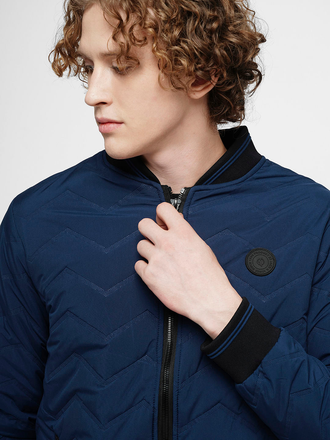 PRODUKT by JACK&JONES Dark Blue Quilted Bomber Jacket
