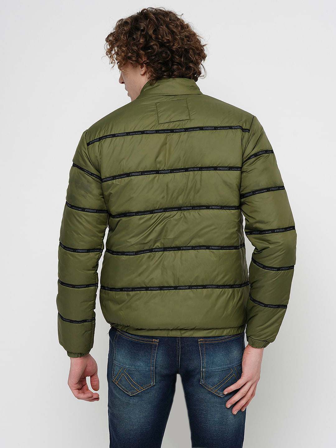 PRODUKT by JACK&JONES Green Logo Print Puffer Jacket