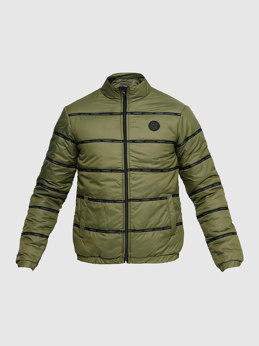 PRODUKT by JACK&JONES Green Logo Print Puffer Jacket