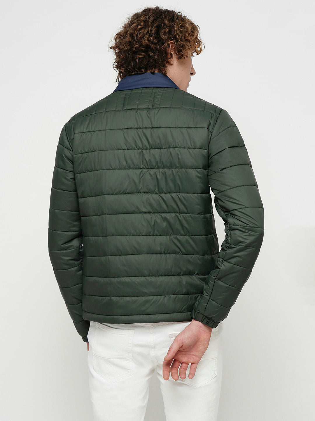 PRODUKT by JACK&JONES Green Colourblocked Hooded Puffer Jacket