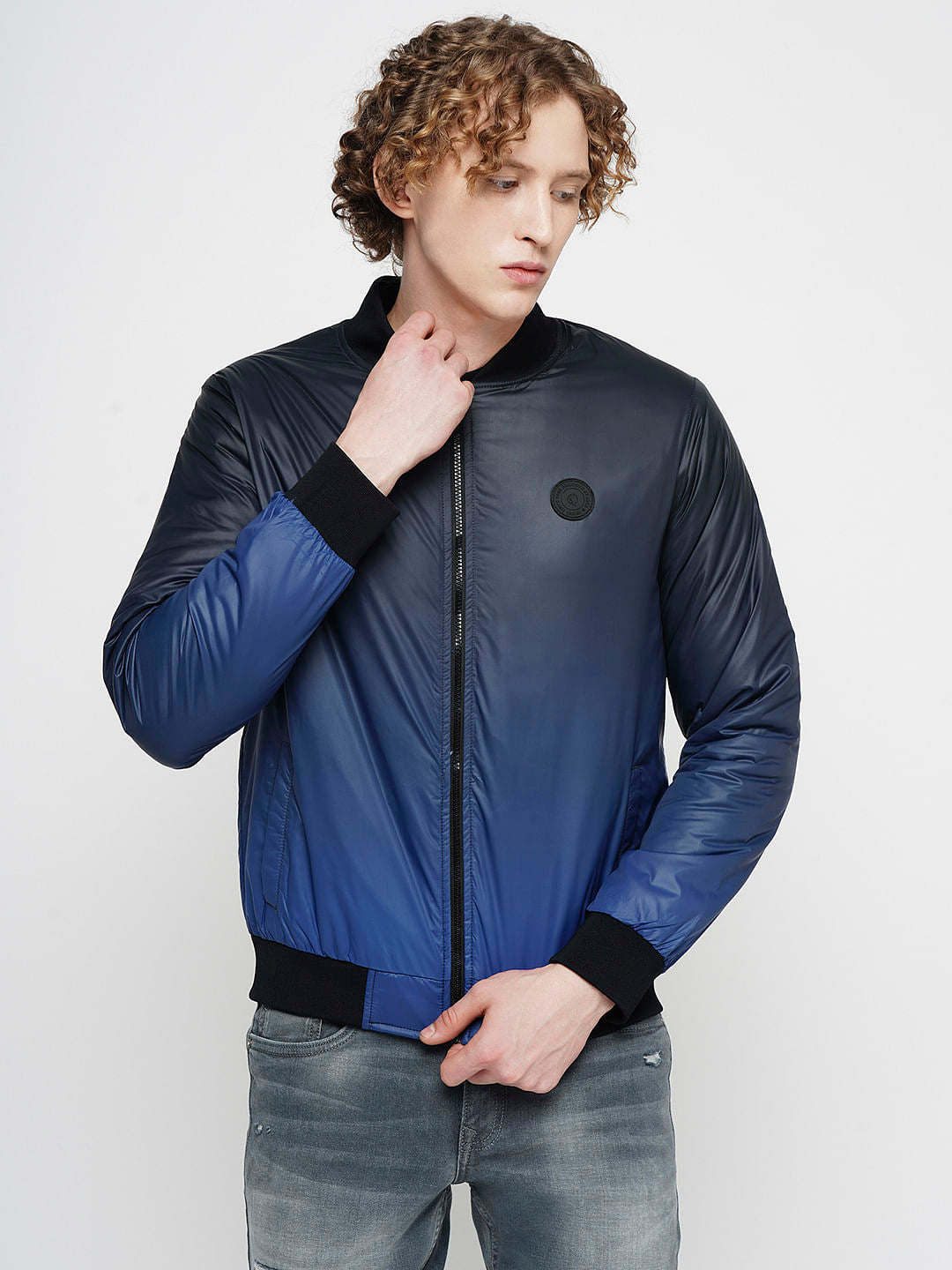 PRODUKT by JACK&JONES Dark Blue Ombre Bomber Jacket