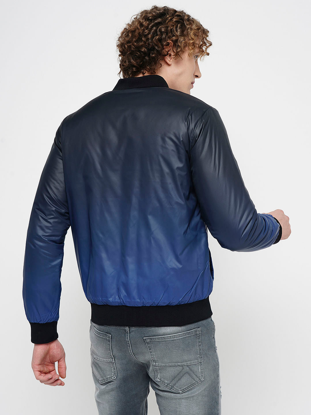 PRODUKT by JACK&JONES Dark Blue Ombre Bomber Jacket