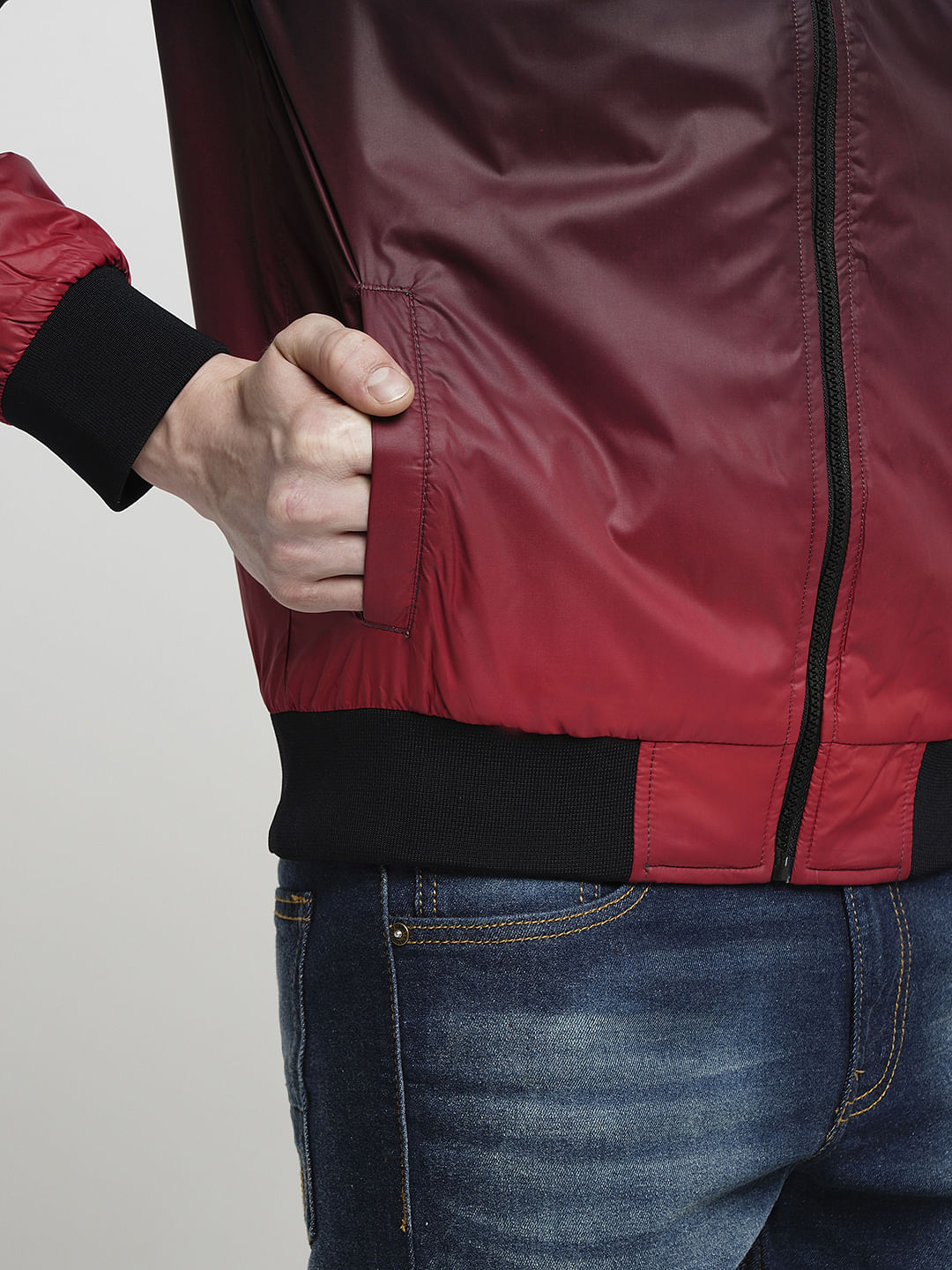 PRODUKT by JACK&JONES Dark Red Ombre Bomber Jacket