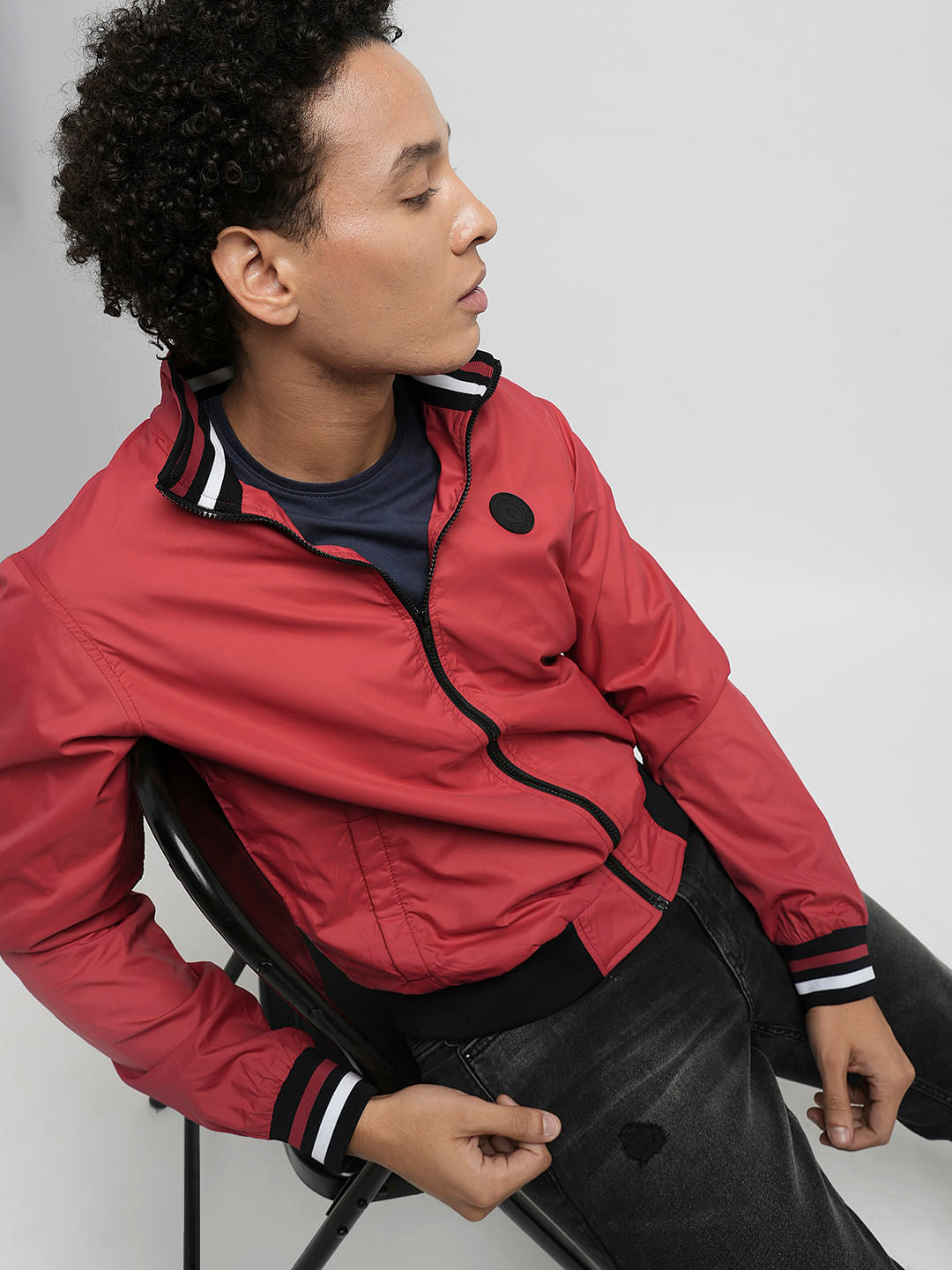 PRODUKT by JACK&JONES Red High Neck Zip-Up Jacket - S