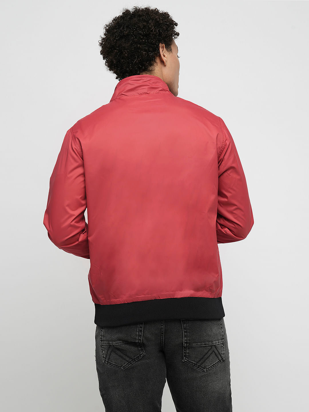 PRODUKT by JACK&JONES Red High Neck Zip-Up Jacket