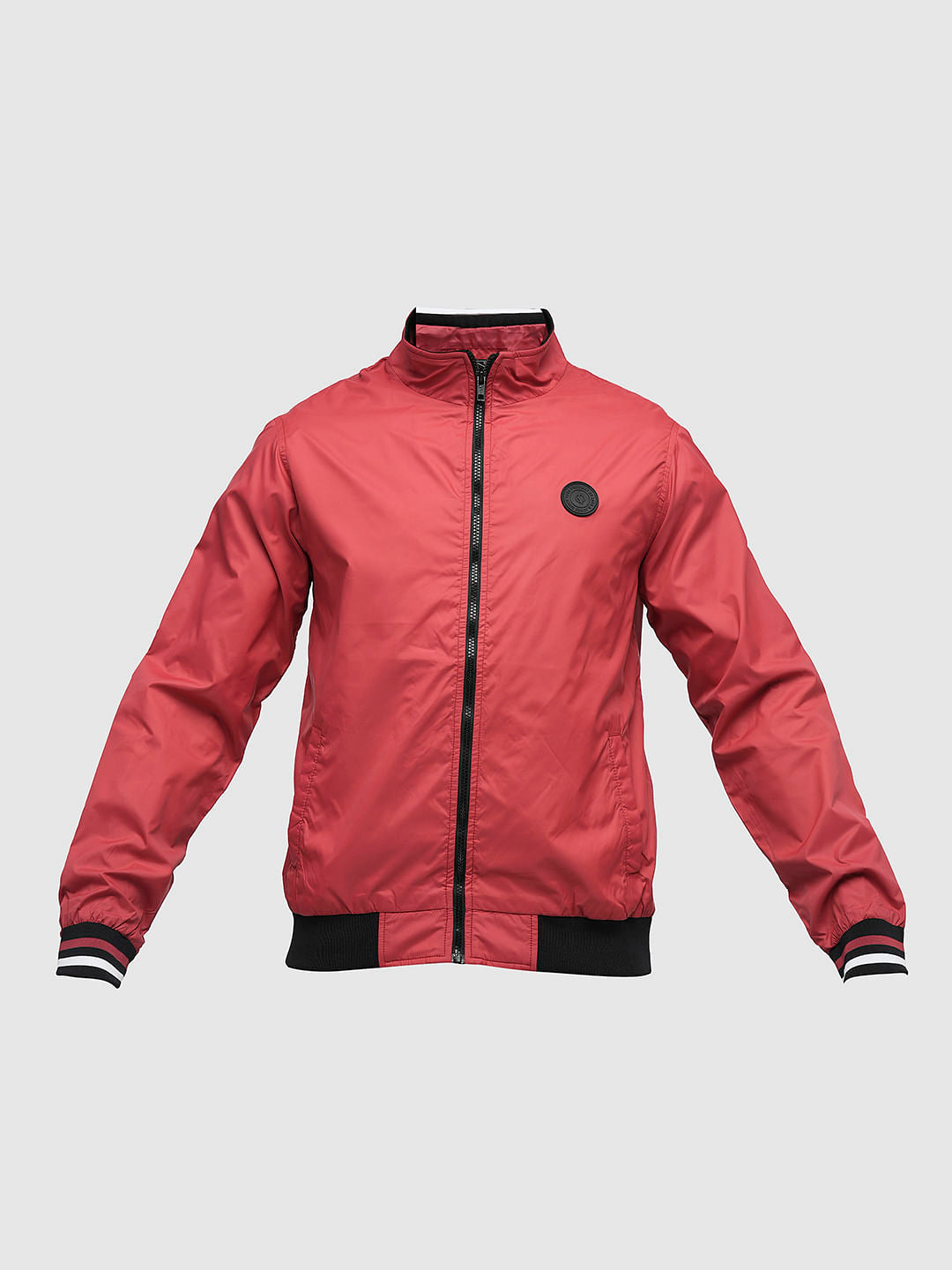 PRODUKT by JACK&JONES Red High Neck Zip-Up Jacket