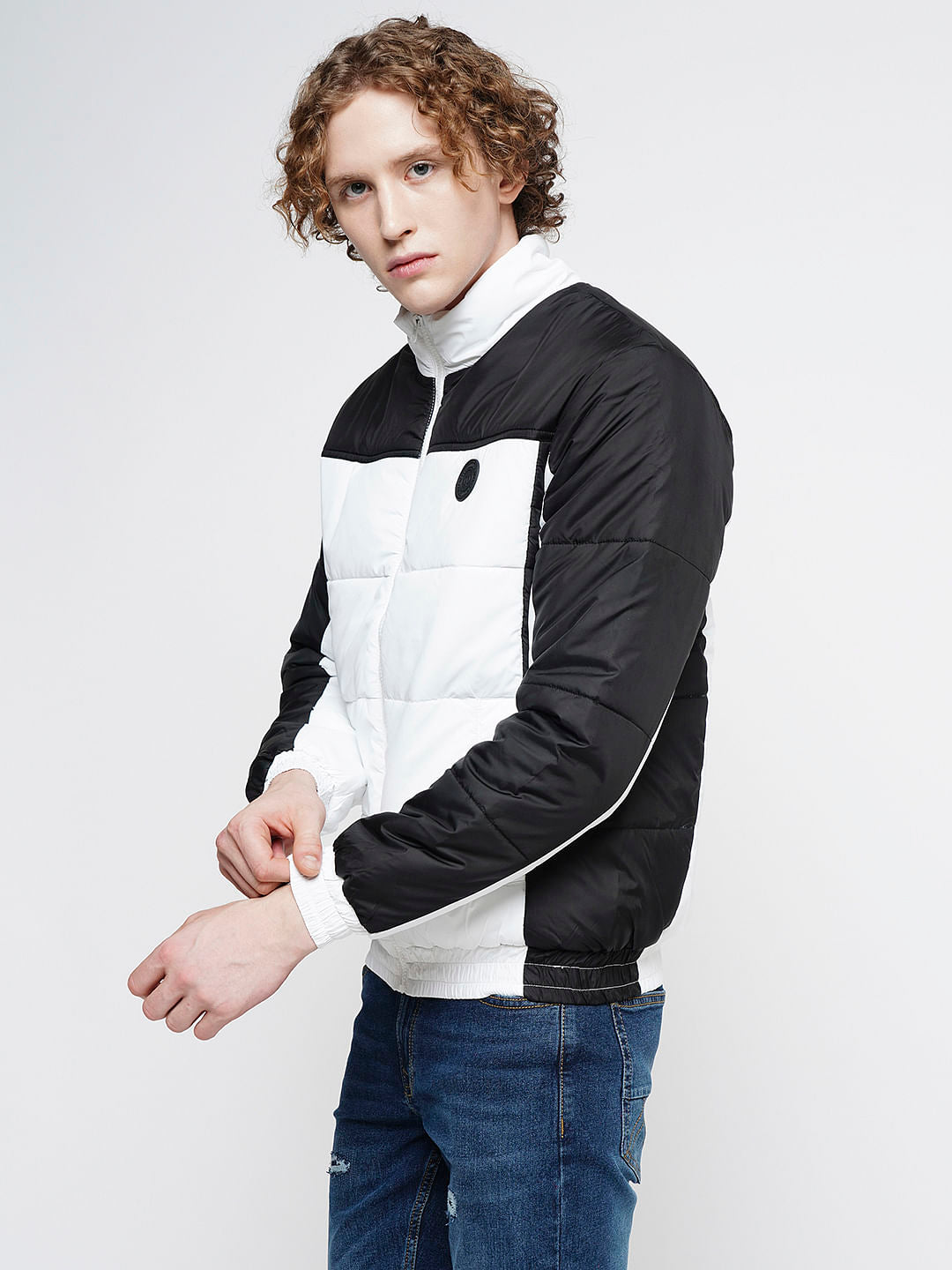 PRODUKT by JACK&JONES White Colourblocked Puffer Jacket