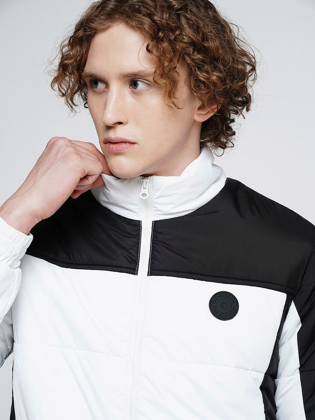 PRODUKT by JACK&JONES White Colourblocked Puffer Jacket