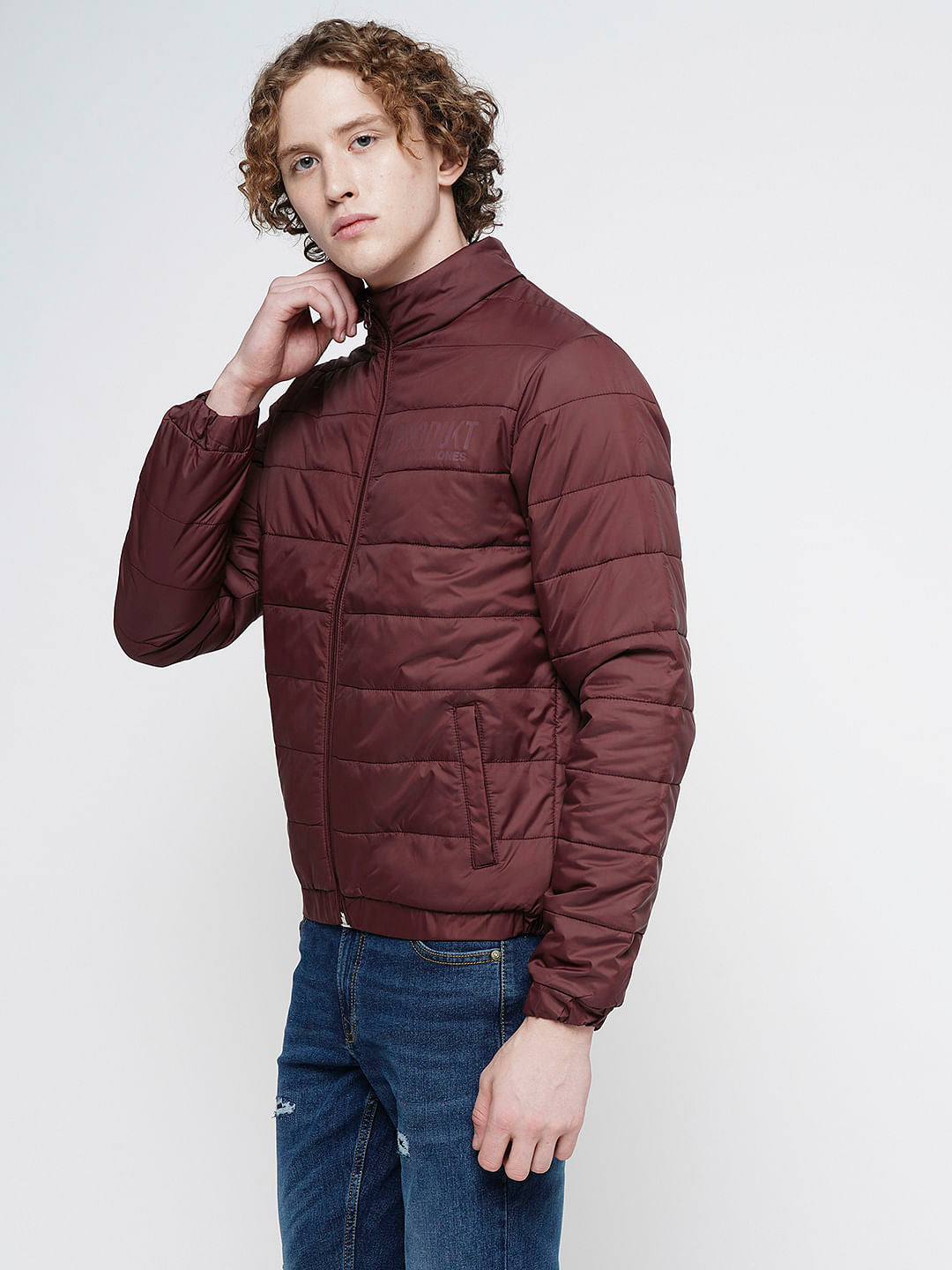PRODUKT by JACK&JONES Red Logo Print Puffer Jacket