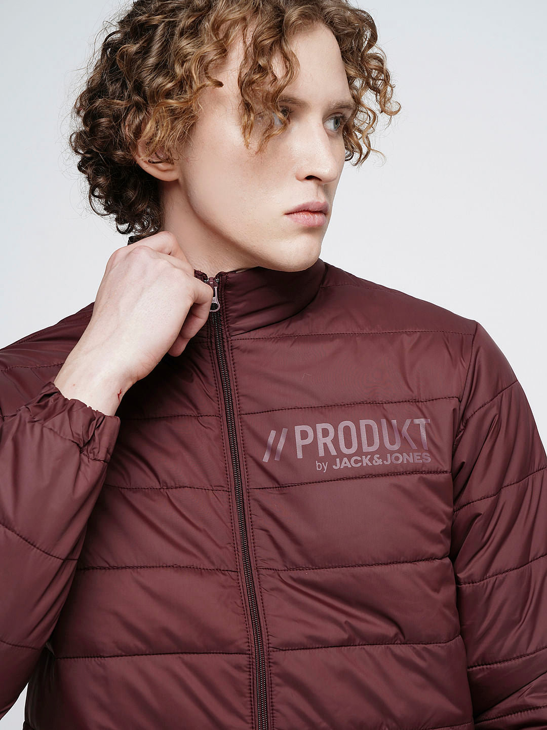 PRODUKT by JACK&JONES Red Logo Print Puffer Jacket