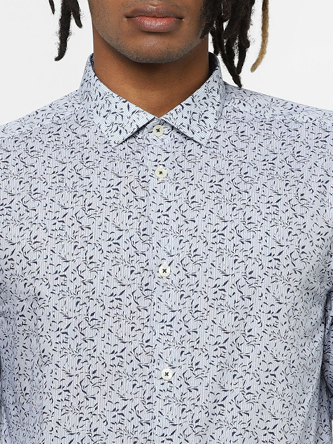 White All Over Print Full Sleeves Shirt