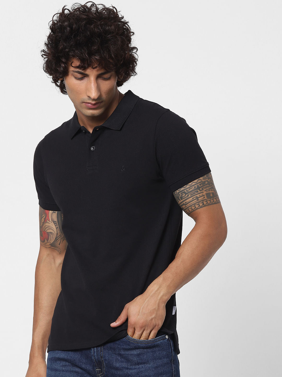 Black Polo Neck T-shirt
