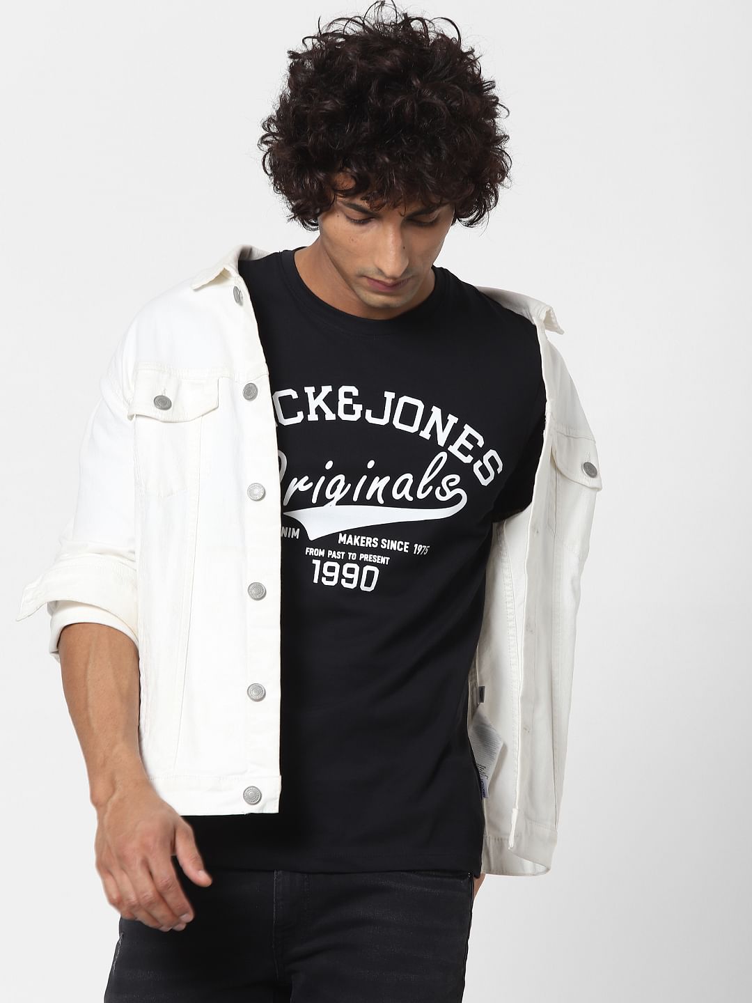 Blue Logo Print Crew Neck T-shirt