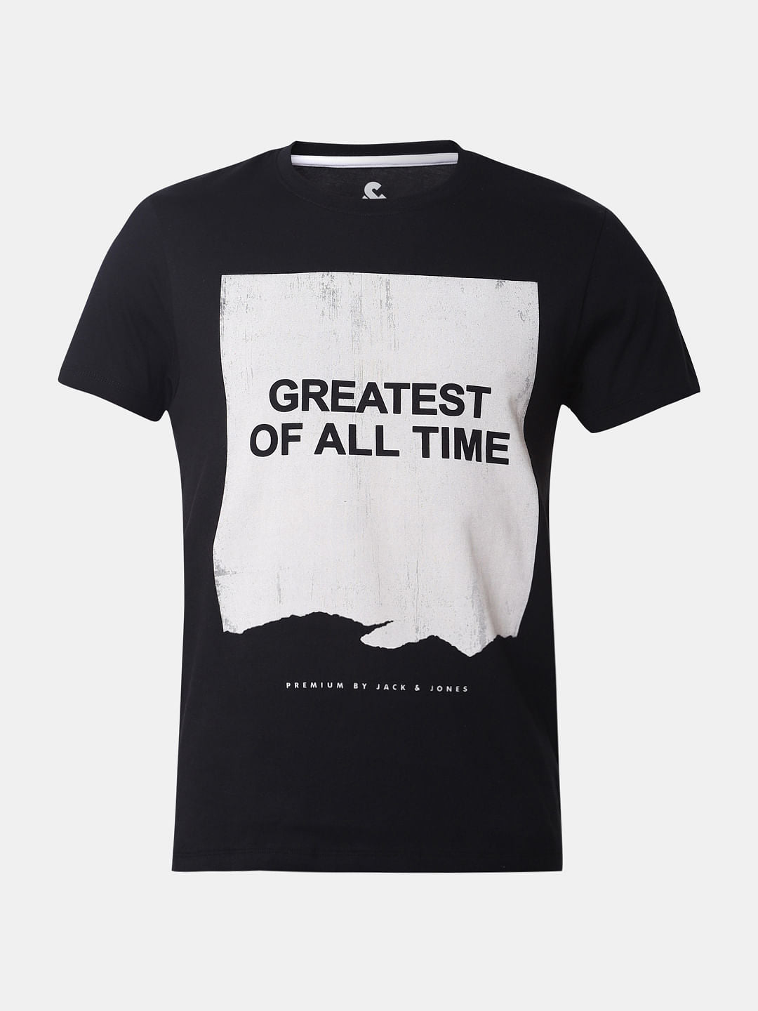 Black Graphic Print Crew Neck T-shirt